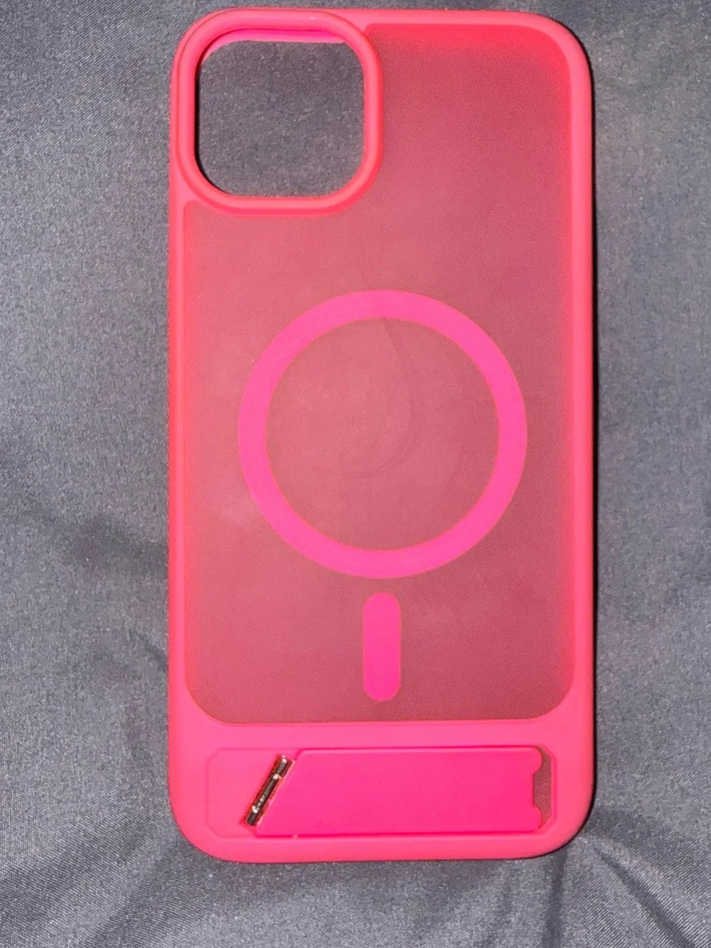 Slim MagSafe-Compatible Pink Phone Case with Kickstand